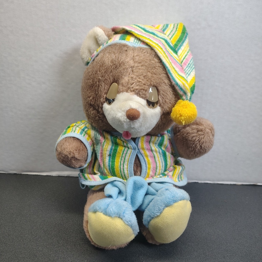 80's American Greetings Amtoy Sleepytime Baby Bear Vintage Plush Teddybear Toy